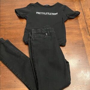 PrettyLittleThing Kids Black Jeans